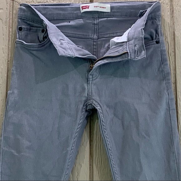 LEVI’S Boys Skinny Jeans Size 12 Regular 26x26 Gray Denim Pants Red Tab Stretchy - Picture 6 of 8